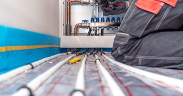 connecting the floor heating to the switchboard.